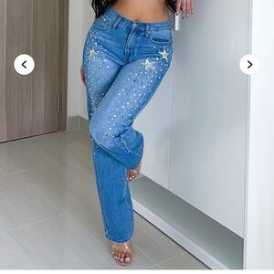 NWT Fashion Nova Embellished Jeans